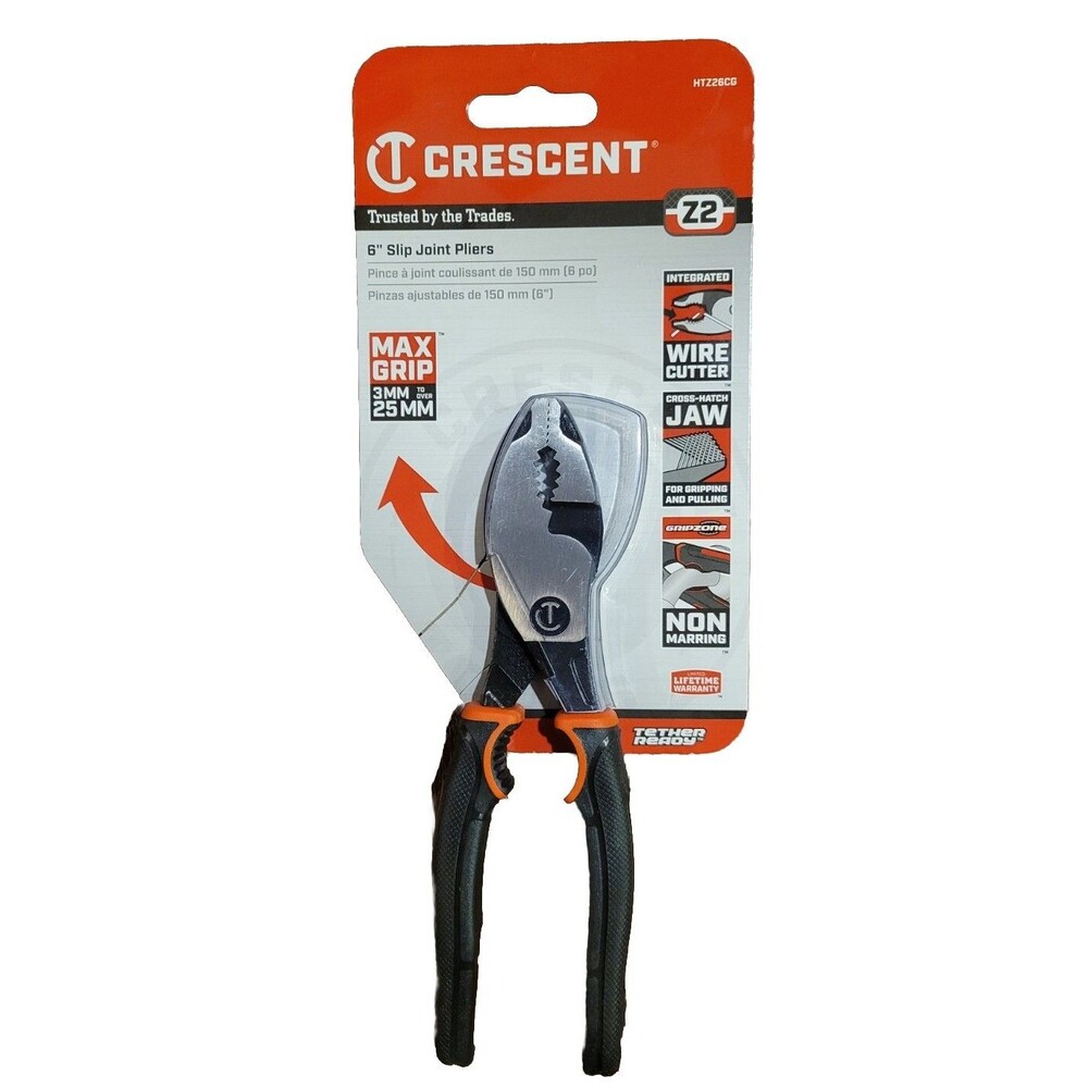 Crescent Z2 Dual Material Slip Joint Pliers 6''
